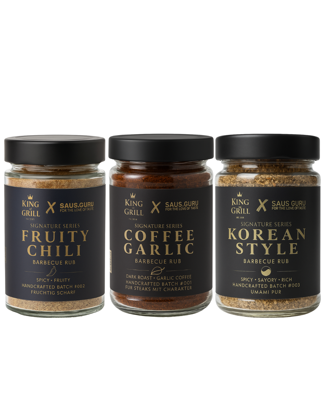 King of Grill Signature Series – 3er Bundle Grill Gewürze (Handcrafted Batches #001–003)