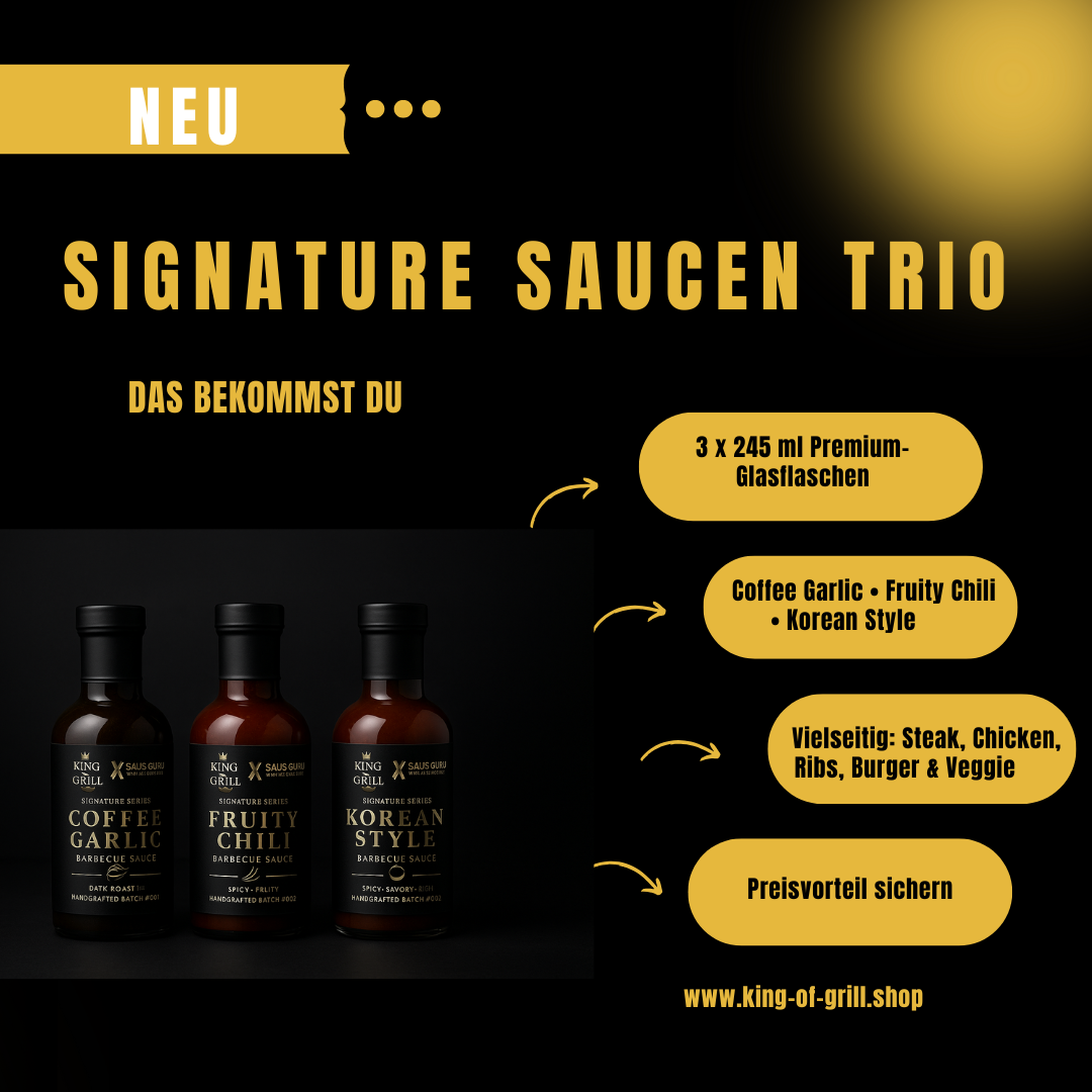 King of Grill Signature Series – 3er Grillsaucen Bundle (Handcrafted Batches #001–003)