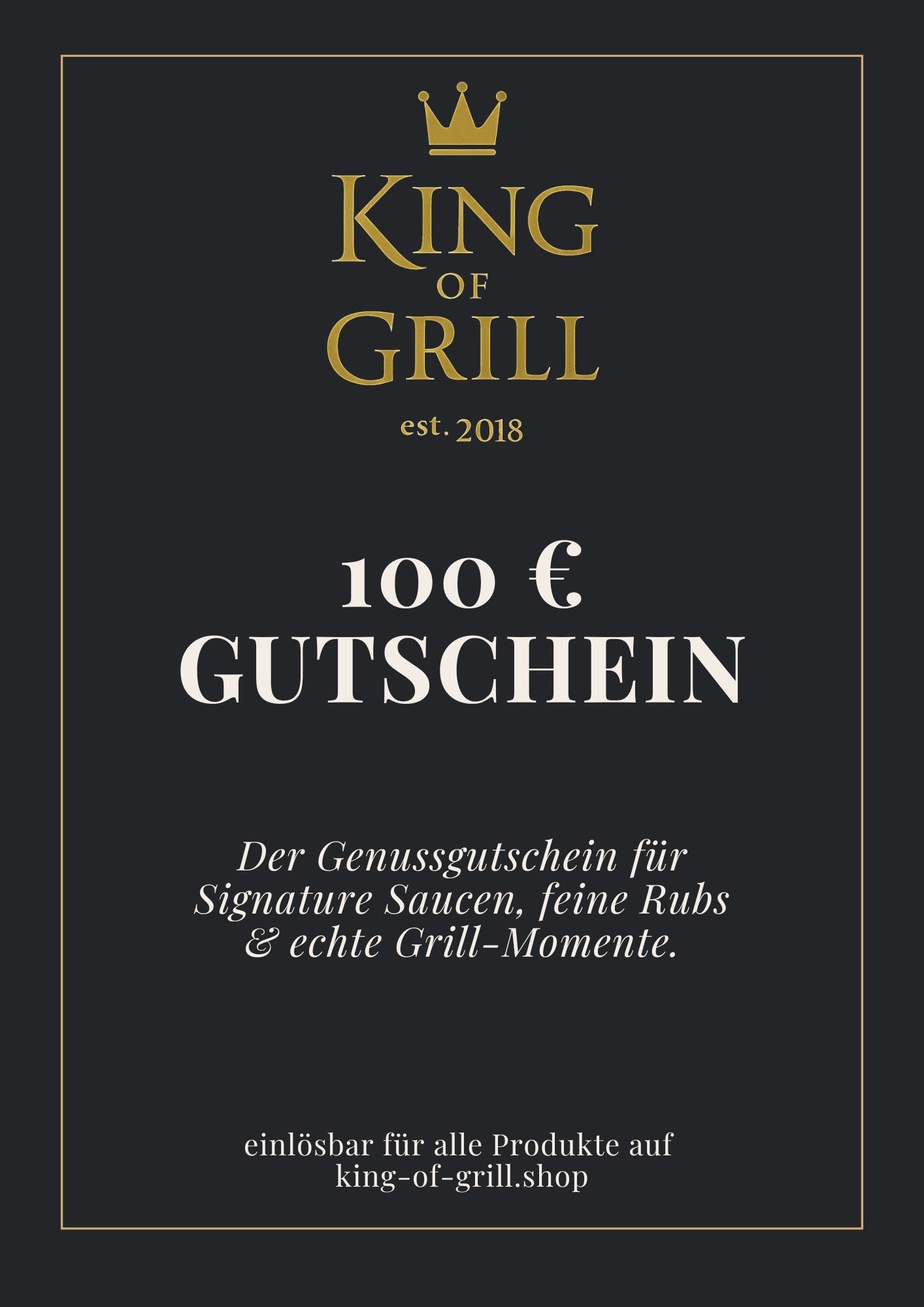 Gutschein – 100 € | BBQ Saucen & Grillgewürze von Arne Schunck - King of Grill