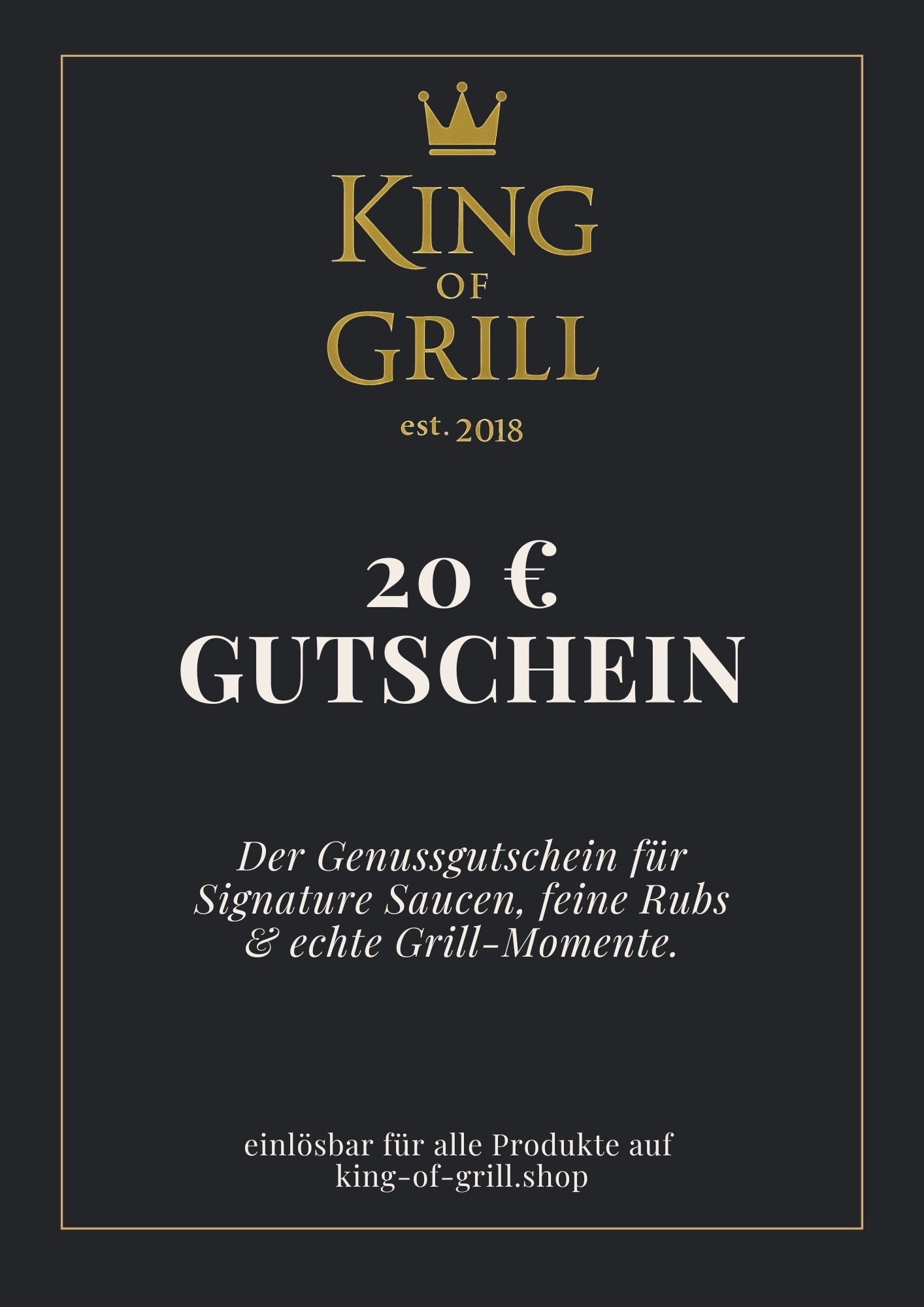 Gutschein – 20 € | BBQ Saucen & Grillgewürze von Arne Schunck - King of Grill