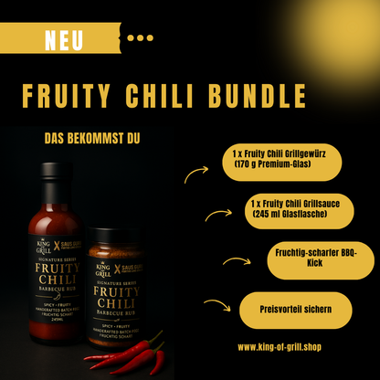 Fruity Chili Bundle – Sauce + Rub im Set (245 ml + 170 g)