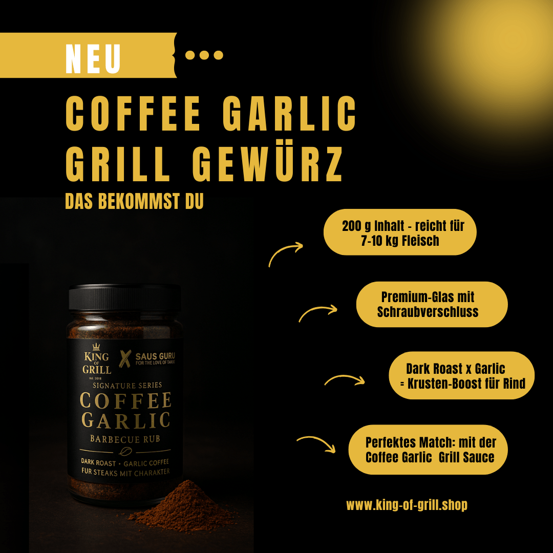 Coffee Garlic BBQ Rub – Dark Roast für Steaks | BBQ Saucen & Grillgewürze von Arne Schunck - King of Grill