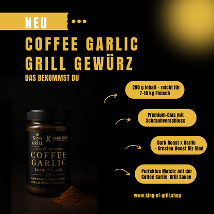 Coffee Garlic BBQ Rub – Dark Roast für Steaks | BBQ Saucen & Grillgewürze von Arne Schunck - King of Grill