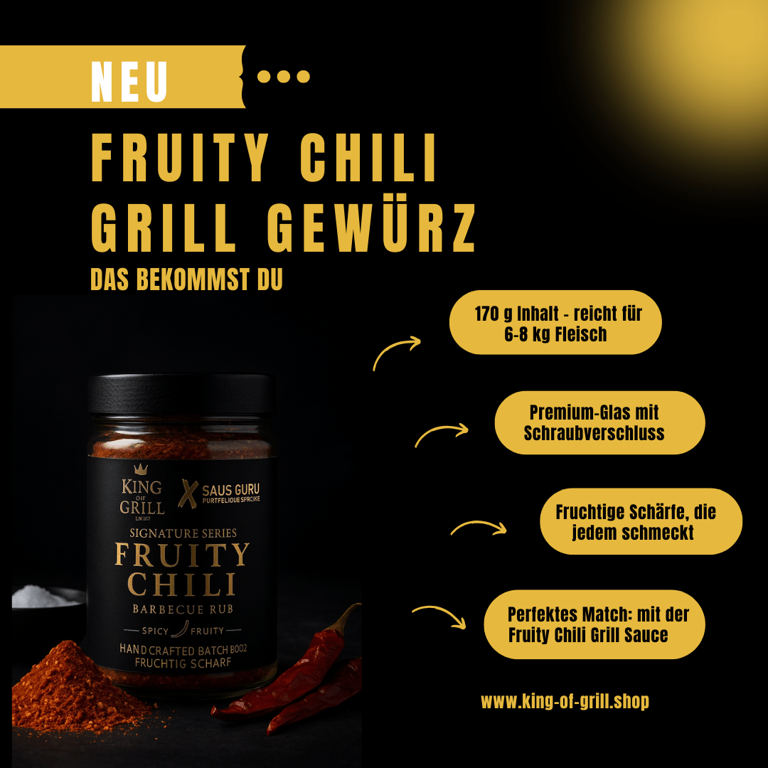 Fruity Chili BBQ Rub– Fruchtig - Scharf perfekt balanciert | BBQ Saucen & Grillgewürze von Arne Schunck - King of Grill