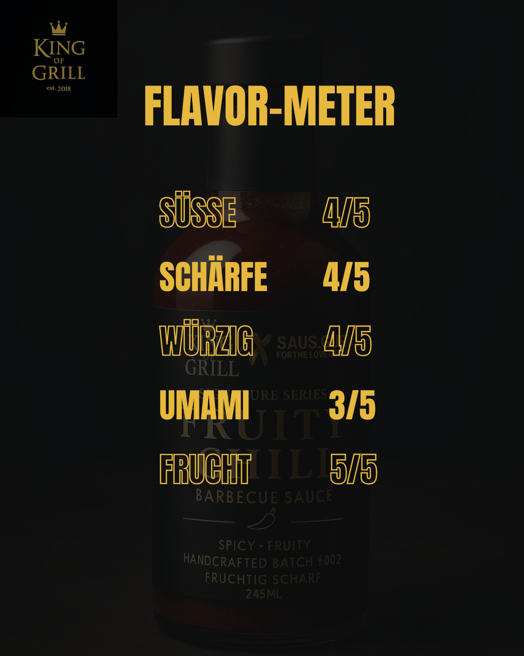 Fruity Chili BBQ Sauce von King of Grill – Sweet Heat für Grill & Glasur | Limited Edition