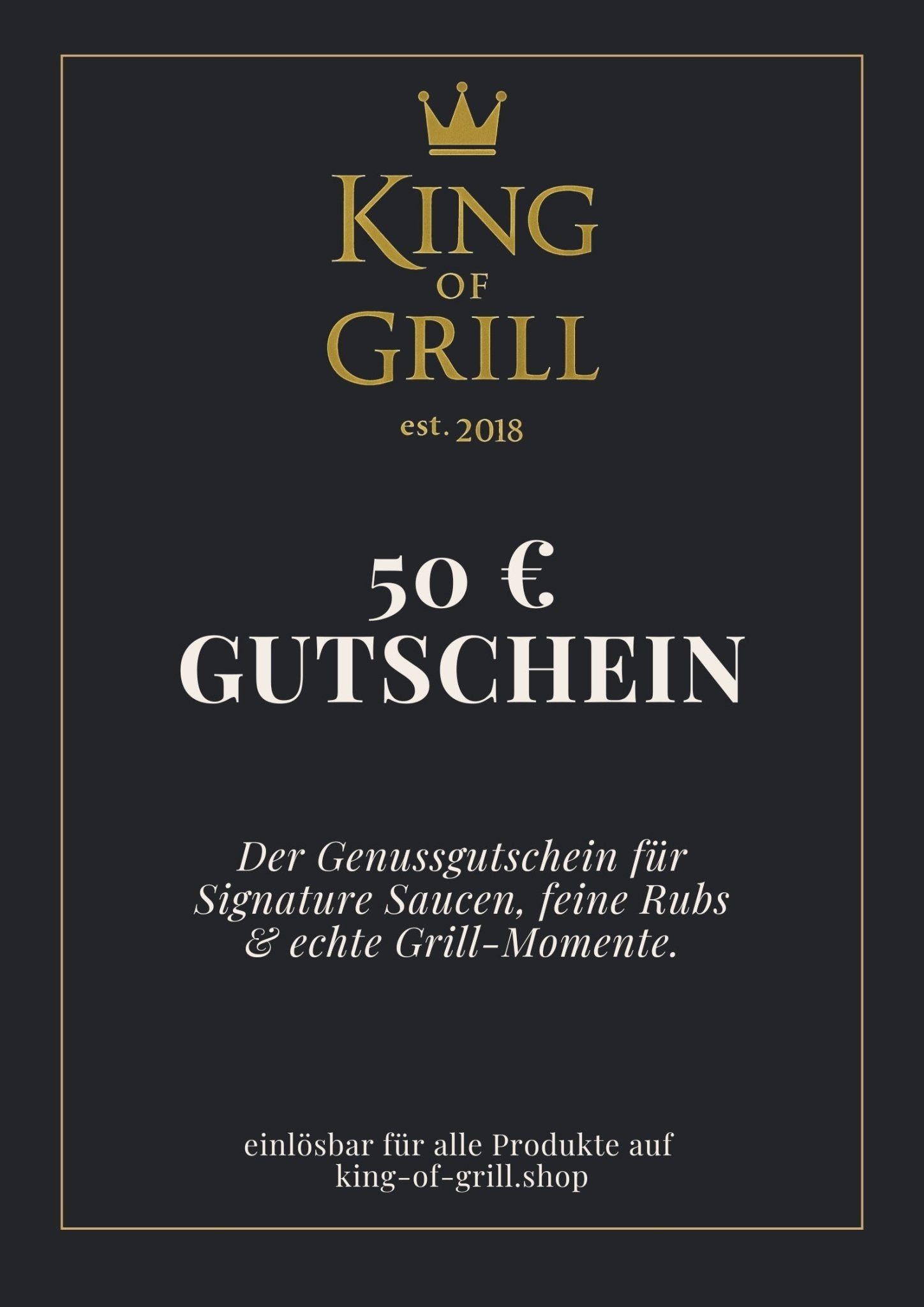 Gutschein – 50 € | BBQ Saucen & Grillgewürze von Arne Schunck - King of Grill